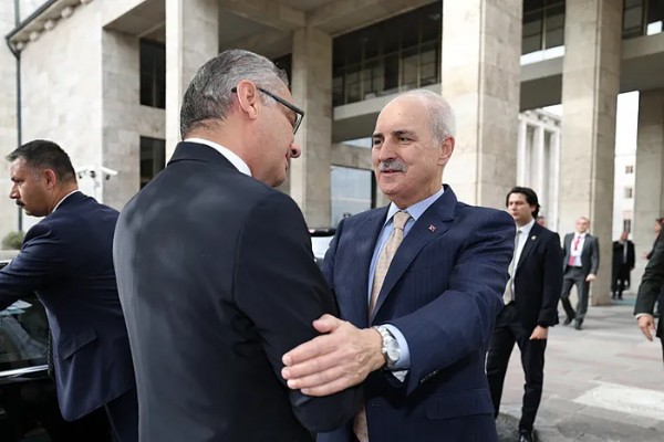 TBMM Başkanı Numan Kurtulmuş, KKTC Cumhurbaşkanı Erhürman ile bir araya geldi
